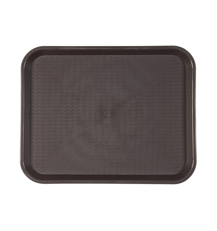 Plastic dienblad Fast Food chocolade 35,5x45,3cm (1 stuk) Plastic dienblad Fast Food chocolade 35,5x45,3cm (1 stuk)