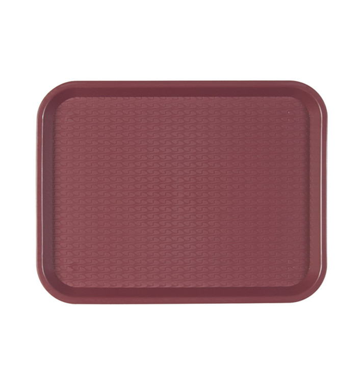 Plastic dienblad Fast Food bordeauxrood 27,5x35,5cm (24 stuks) Plastic dienblad Fast Food bordeauxrood 27,5x35,5cm (24 stuks)