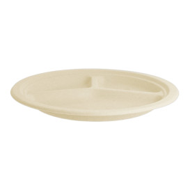 Suikerriet bord 3C Naturel Ø26 cm (50 stuks) 