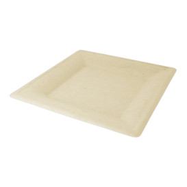 Suikerriet bord Vierkant Naturel 26,2x26,2 cm (50 stuks) 