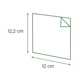 Papieren voedsel zak Vetvrij opening wit L vormig 12x12,2cm (100 stuks) 