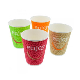 Papieren beker "Enjoen" 9 Oz/270ml Ø8,0cm (30 stuks)