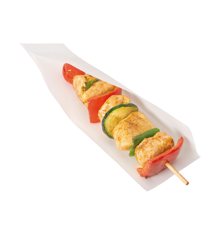 Papieren zak Vetvrij open 22x7,6cm wit (100 stuks) Papieren zak Vetvrij open 22x7,6cm wit (100 stuks)