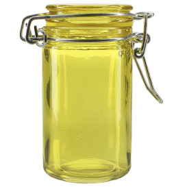 Glazen voorraadpot Luchtdicht geel 70ml Ø4,5x8cm (8 stuks)