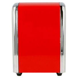 Servet van staal dispenser"Miniservis" rood 10,5x9,7x14cm (1 stuk)