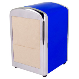 Servet van staal dispenser"Miniservis" blauw 10,5x9,7x14cm (1 stuk)