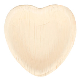 Palm blad bord Heart vormig 10x10x1,5cm (200 stuks)