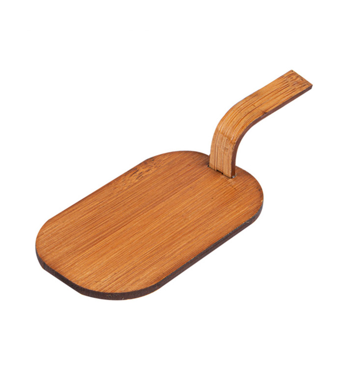 Bamboe mini-schop dienblad Naturel "Tapas" 8x5 cm (100 stuks) Bamboe mini-schop dienblad Naturel "Tapas" 8x5 cm (100 stuks)