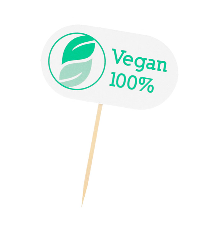 Veganistische voedsel marker 8 cm (100 stuks) Veganistische voedsel marker 8 cm (100 stuks)