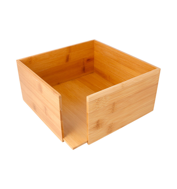 Bamboe Servet houder 21x21x10cm (12 stuks) Bamboe Servet houder 21x21x10cm (12 stuks)