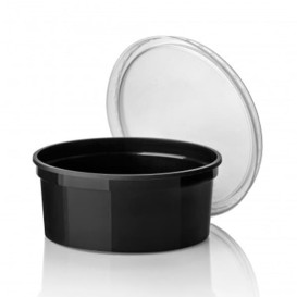 Plastic deli Container zwart PP 350ml Ø11,5cm (500 stuks)