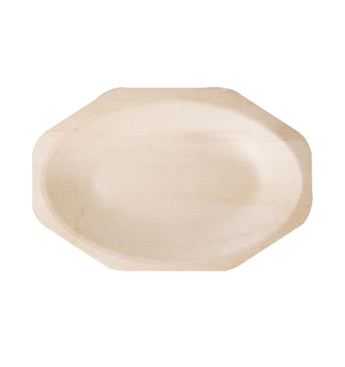 Houten dienblad Achthoekig 20x13x2,5 cm (200 stuks) Houten dienblad Achthoekig 20x13x2,5 cm (200 stuks)
