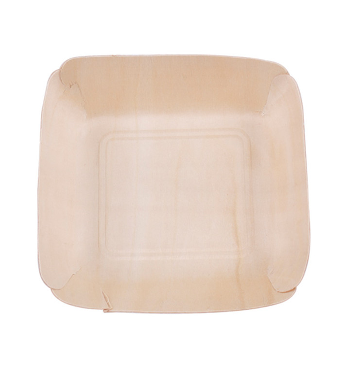 Houten schaal Rectangular 13x12x3 cm (50 stuks) Houten schaal Rectangular 13x12x3 cm (50 stuks)