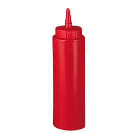 Squeeze saus dispenser plastic rood 240ml (6 stuks)