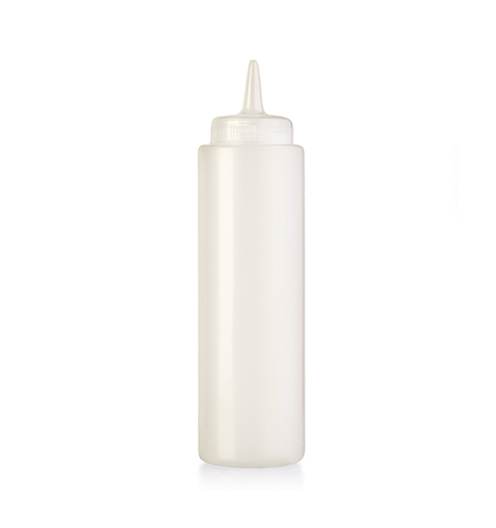 Squeeze saus dispenser plastic geel 240ml (6 stuks) Squeeze saus dispenser plastic geel 240ml (6 stuks)
