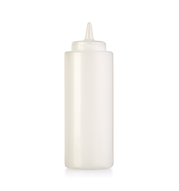 Squeeze saus dispenser plastic transparant 360ml (72 stuks) Squeeze saus dispenser plastic transparant 360ml (72 stuks)