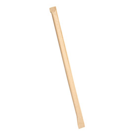 Papieren rechte rietjes Nature verpakt met kraft omhulsel Ø0,6cm 21cm (250 stuks)