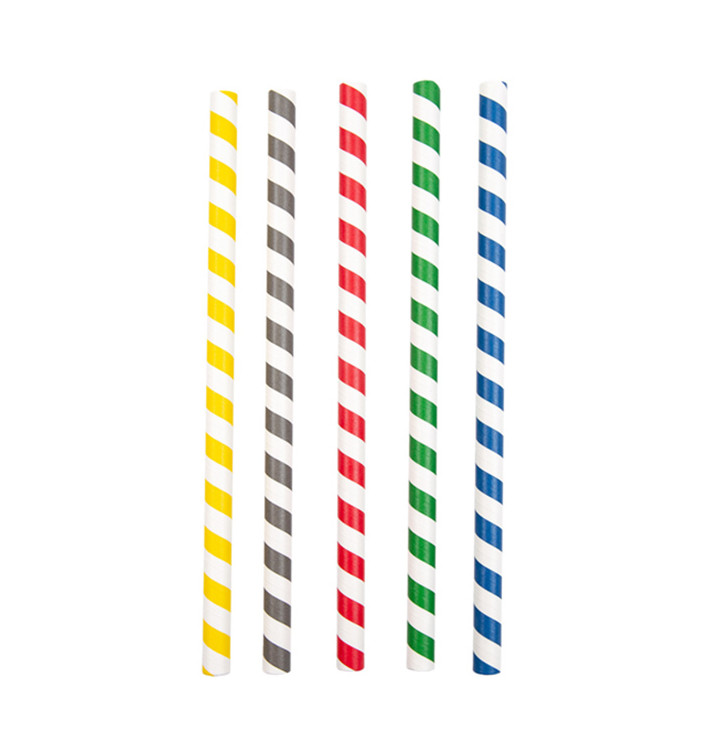 Papieren rechte rietjes voor "Ijs dranken" Ø1cm 21cm (2400 stuks) Papieren rechte rietjes voor "Ijs dranken" Ø1cm 21cm (2400 stuks)
