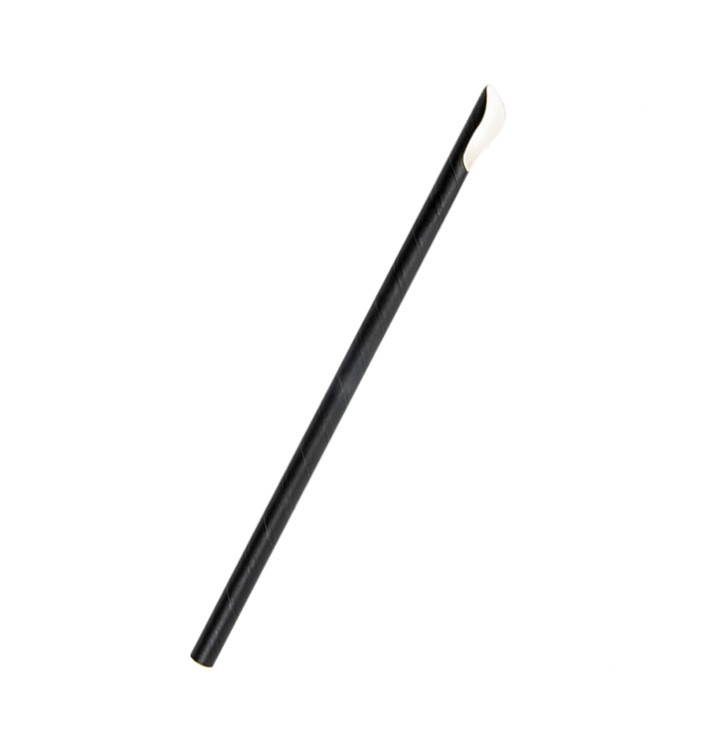 Papieren Recht rietje zwart Ø0,8cm 21cm (5000 stuks) Papieren Recht rietje zwart Ø0,8cm 21cm (5000 stuks)