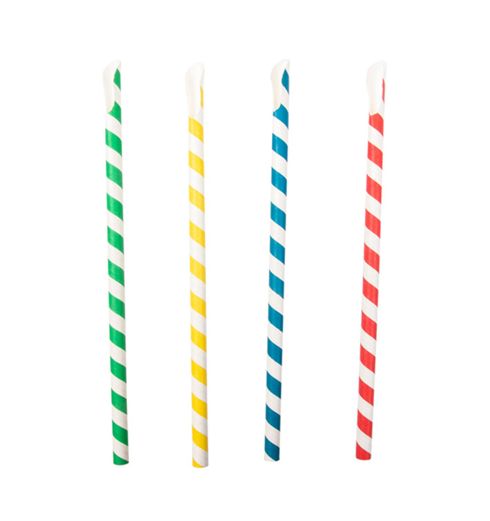 Papieren rechte rietjes lepel Ø0,8cm 21cm (100 stuks) Papieren rechte rietjes lepel Ø0,8cm 21cm (100 stuks)
