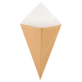 Gegolfd papier Dipping kegel kraft 27cm 250g (100 stuks)