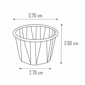 Geplooide Kraft papieren souffle beker 22ml (250 stuks) 