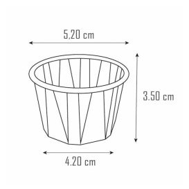 Geplooide Kraft papieren souffle beker 60ml (5000 stuks) 