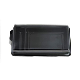 Plastic sushi Container PET zwart 1,48x7,8cm 