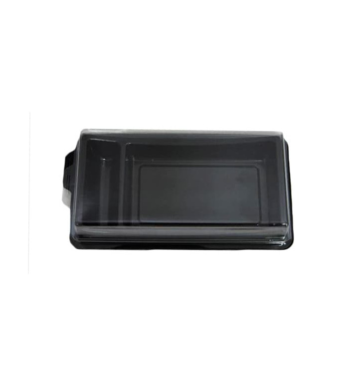 Plastic sushi Container PET zwart 1,48x7,8cm 