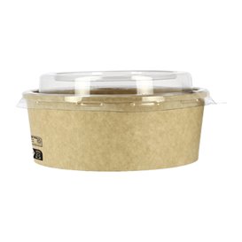 Papieren Container Kraft + RPET Deksel 19 Oz/550 ml (50 stuks) 