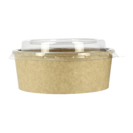 Papieren Container Kraft + RPET Deksel 19 Oz/550 ml (50 stuks) 