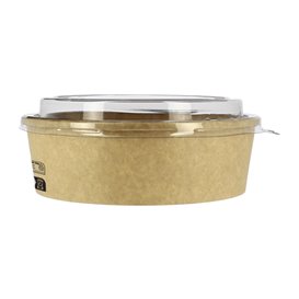 Papieren Container Kraft + RPET Deksel 33Oz/1000ml (100 stuks)