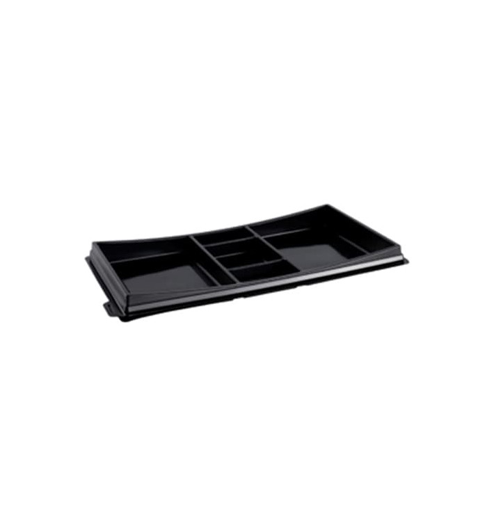 Plastic sushi Container PET zwart 27,3x15,1cm Plastic sushi Container PET zwart 27,3x15,1cm