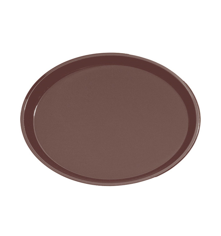 Plastic dienblad Ovaal vormig anti-slip bruin 67,0x55,5cm (1 stuk) Plastic dienblad Ovaal vormig anti-slip bruin 67,0x55,5cm (1 stuk)