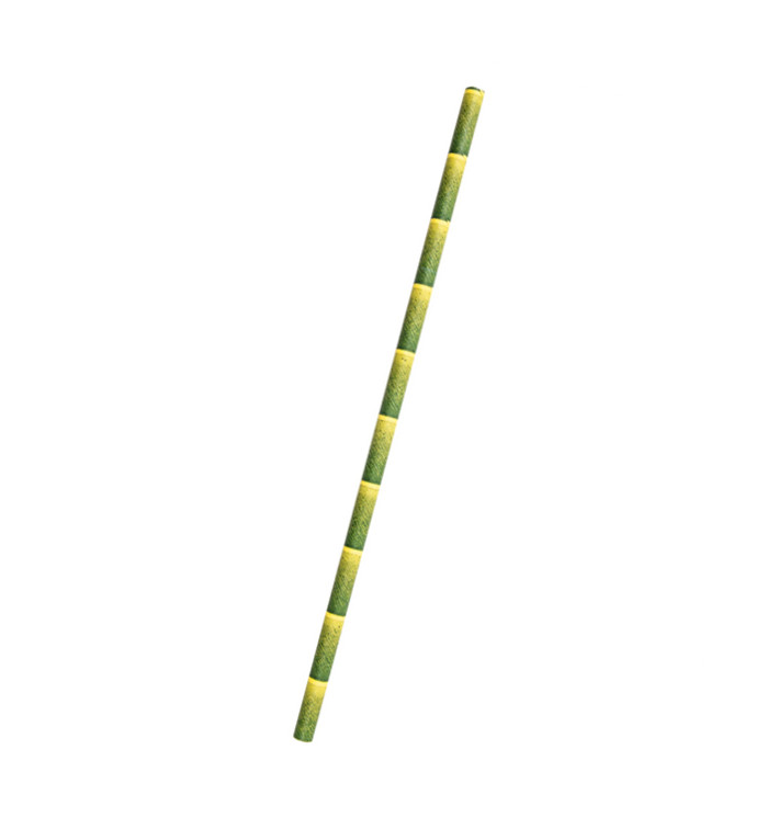 Papieren rechte rietjes bamboe Ø6mm 21cm (3.000 stuks) Papieren rechte rietjes bamboe Ø6mm 21cm (3.000 stuks)