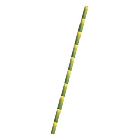 Papieren rechte rietjes bamboe Ø6mm 21cm (250 stuks) 
