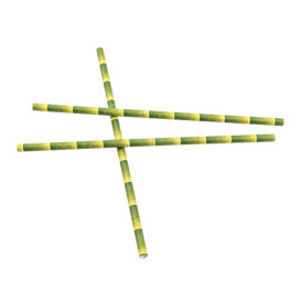 Papieren rechte rietjes bamboe Ø6mm 21cm (250 stuks) 