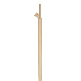 Papieren rechte rietjes Nature verpakt met kraft omhulsel Ø8mm 20cm (100 stuks)