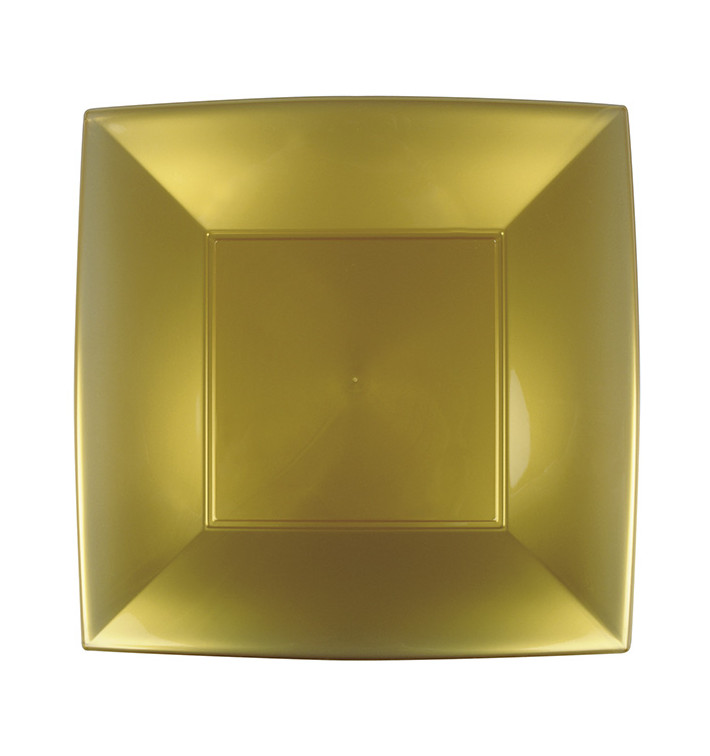 Plastic bord Plat goud "Nice" PP 29 cm (144 stuks) Plastic bord Plat goud "Nice" PP 29 cm (144 stuks)