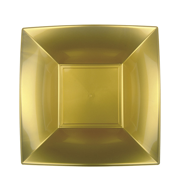 Plastic bord Diep goud "Nice" PP 18 cm (300 stuks) Plastic bord Diep goud "Nice" PP 18 cm (300 stuks)