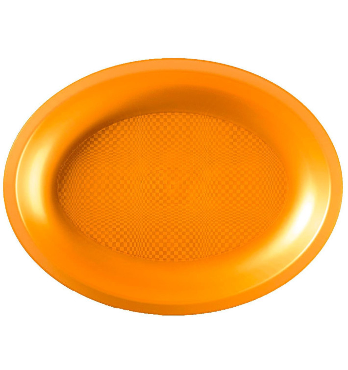 Plastic schotel microgolfbaar Ovaal vormig goud "Rond vormig" 25,5x19 cm (250 stuks) Plastic schotel microgolfbaar Ovaal vormig goud "Rond vormig" 25,5x19 cm (250 stuks)