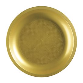 Plastic bord goud "Rond vormig" PP Ø29 cm (10 stuks) 