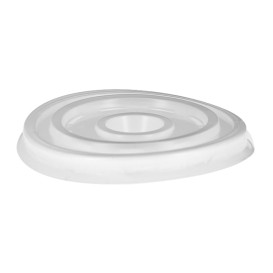 Plastic PS Deksel met rietsleuf voor Schuim beker en Papieren beker Ø7,4cm 6 Oz/7 Oz (1000 stuks)