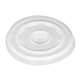 Plastic PS Deksel met rietsleuf voor Schuim beker en Papieren beker Ø7,4cm 6 Oz/7 Oz (1000 stuks)