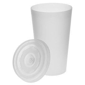 Plastic PS Deksel met rietsleuf voor Schuim beker en Papieren beker Ø7,4cm 6 Oz/7 Oz (1000 stuks)