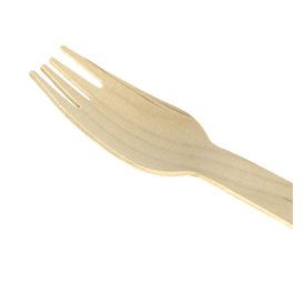 Houten vork Eco 16cm (100 stuks)