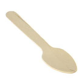 Houten mini lepel Eco 11cm (100 stuks) 
