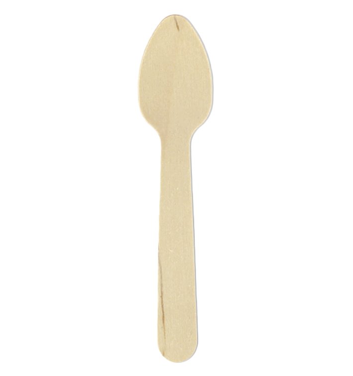 Houten mini lepel Eco 11cm (100 stuks) Houten mini lepel Eco 11cm (100 stuks)