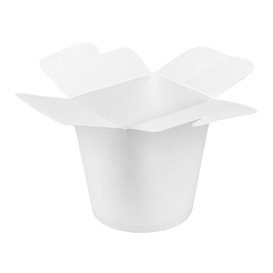 Papieren Take-Out Container 100% ECO Wit 16Oz/480ml (50 stuks)