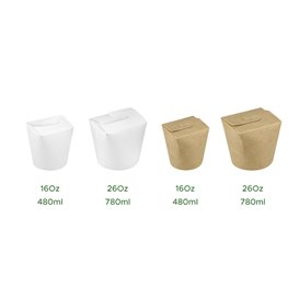 Papieren Take-Out Container 100% ECO Wit 26Oz/780ml (500 stuks)